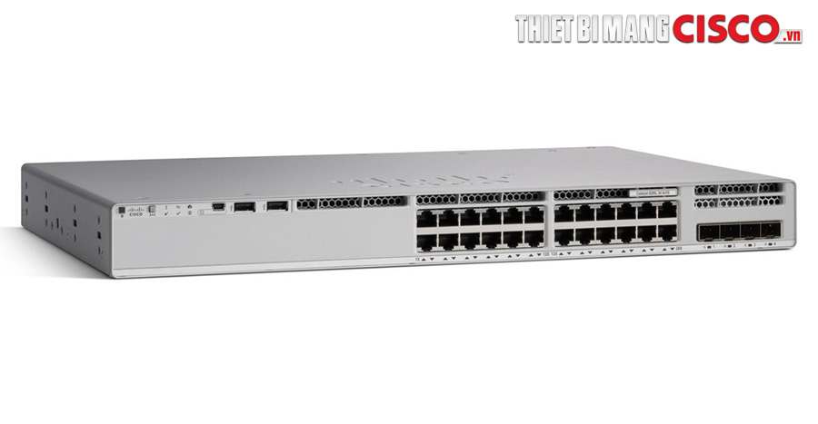 C9200L-24P-4X-E, C9200L-24P-4X-E Cisco 24-ports PoE+ 4x10G Network Essentials chính hãng