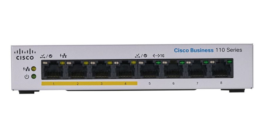 Cisco Business CBS110-8PP-D, Switch Cisco Business CBS110-8PP-D 8 cổng Gigabit PoE+ không cần cấu hình