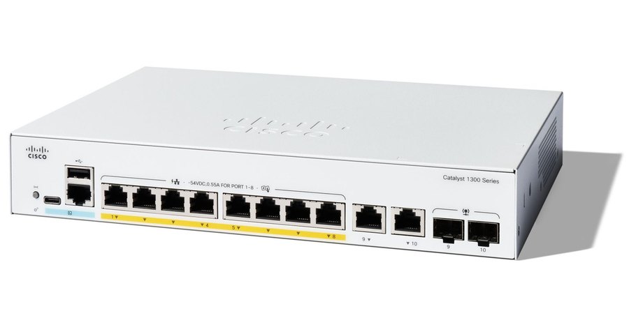 Cisco Catalyst C1300-8P-E-2G-EU, Switch Cisco Catalyst C1300-8P-E-2G-EU 8 cổng Gigabit PoE+, uplink SFP, Layer 3