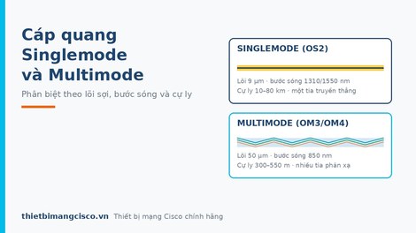 Cáp quang Singlemode và Multimode phân biệt và lựa chọn