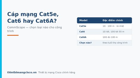 Cáp mạng Cat5e, Cat6 hay Cat6A CommScope: chọn loại nào cho công trình