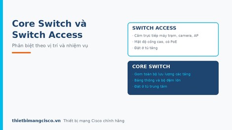 Phân biệt Core Switch và Switch Access dựa trên tính năng