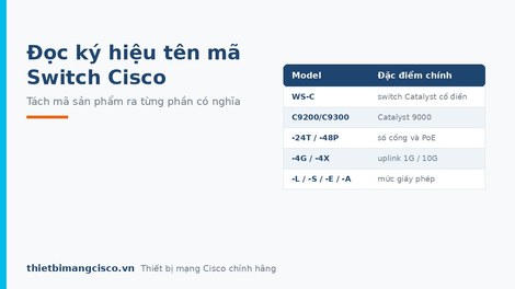 Hướng dẫn đọc và nhận dạng các ký hiệu tên mã Switch Cisco