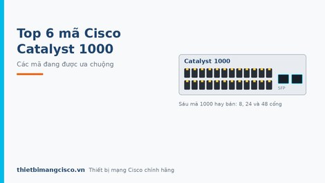 Top 6 mã sản phẩm dòng Cisco Catalyst 1000 đang được ưa chuộng