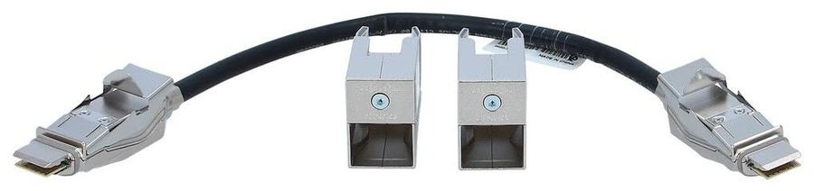 Cáp stack Cisco STACK-T3-1M nhìn cận, chi tiết đầu nối và mặt cắm
