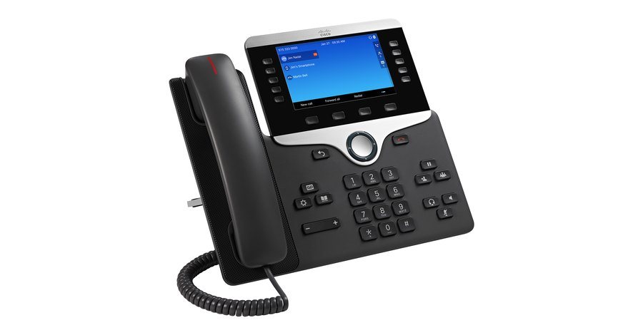 Điện thoại IP Cisco 8851 màn hình màu 5 inch, cổng USB, Bluetooth và switch Gigabit cho máy tính