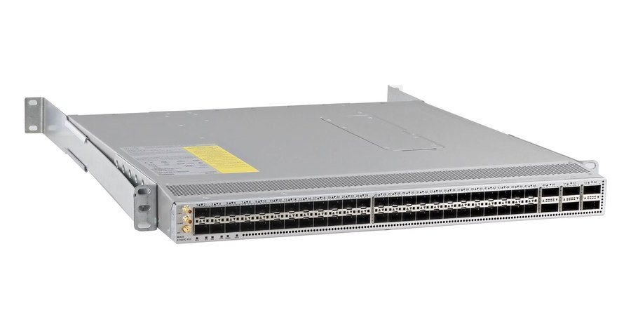 Switch Cisco Nexus 93180YC-FX3: 48 cổng SFP28 1/10/25G và 6 cổng QSFP28 40/100G, 1RU, bộ đệm 40 MB